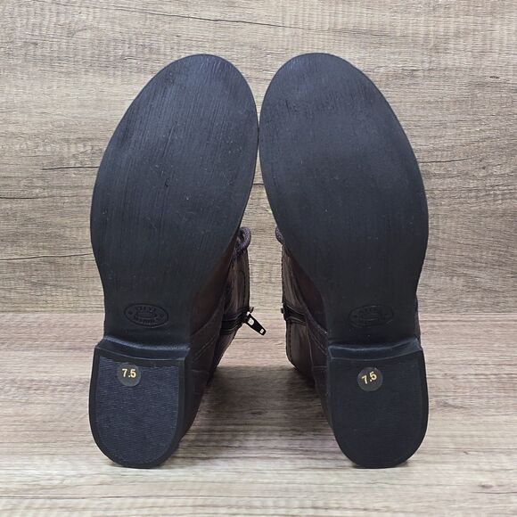 Steve Madden Troopa Women's Size 7.5 Brown Leather Lace Up Zip Boots (2256) NEW - Picture 8 of 9